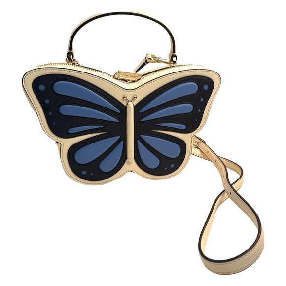 Kate Spade Flutter Fly 3D Butterfly Leather Crossbody In blue multi-color NWOT. - Picture 9 of 16